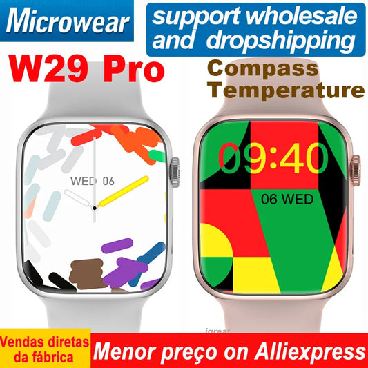 Microwear W29 Pro Smart Watch Men Smart Island Compass body temperature Series 9 NFC Game GPS Tracker Bluetooth Call Smartwatch